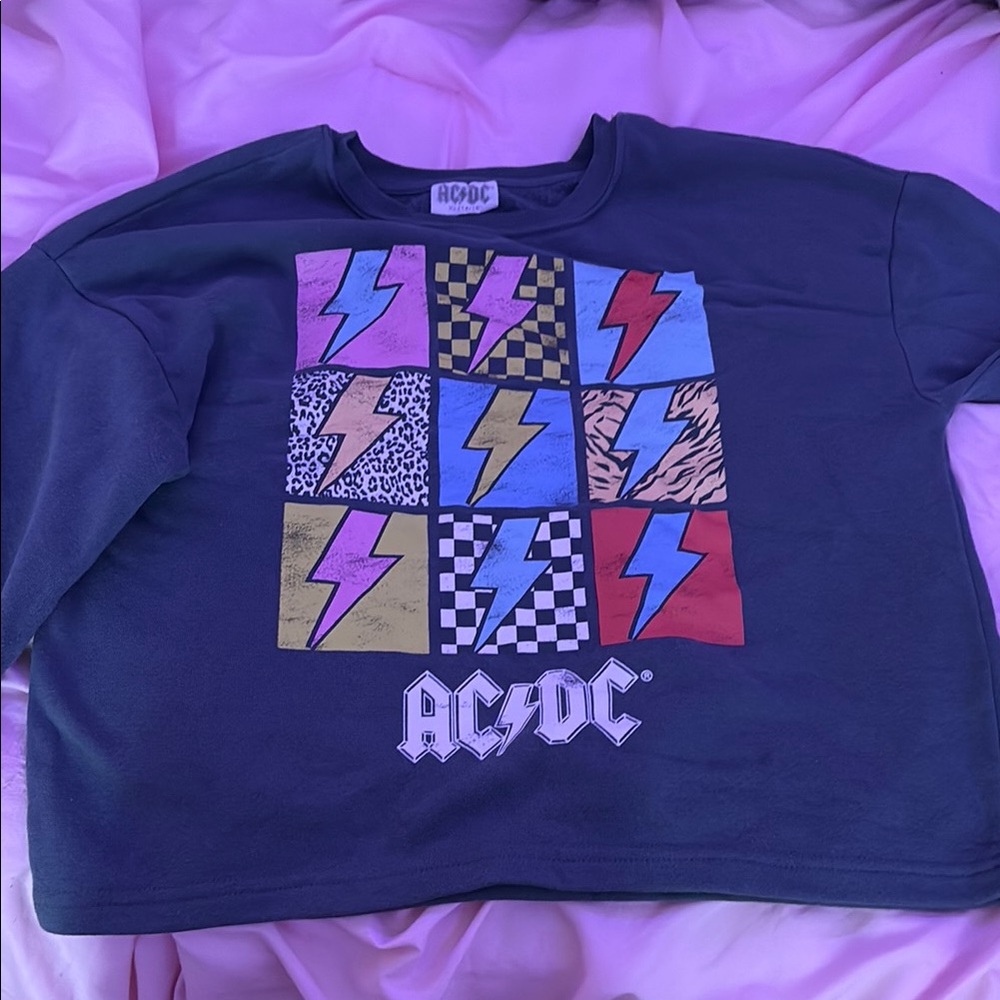 AC/DC Blue and Pink Graphic Sweatshirt